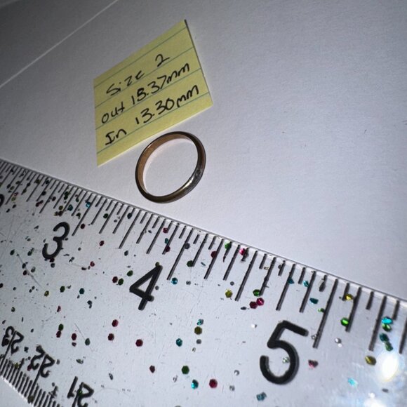 2.1mm Gold Filled Plain Band Ring, Size 2 - Picture 6 of 10